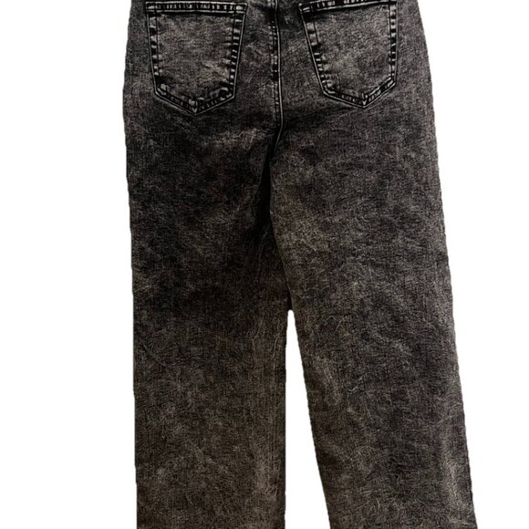 Wide Leg Fire & Rain Jeans Black Acid Wash Juniors Size 11 - Picture 2 of 12